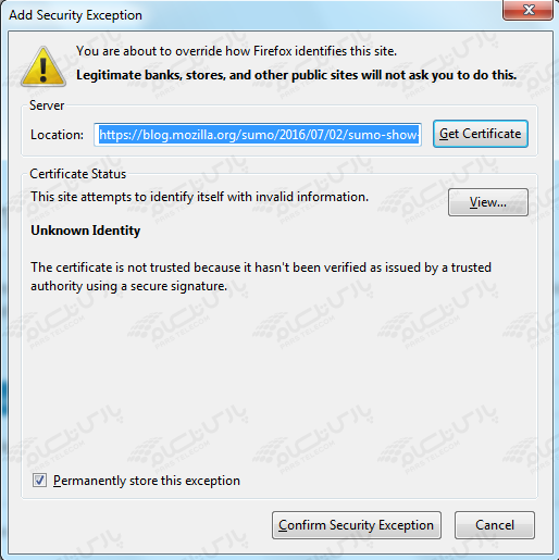 برطرف کردن مشکل Certificate در مرورگر Mozilla Firefox