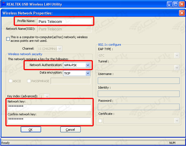 راهنمای تنظیمات REALTEK USB WIRELESS LAN UTILITY