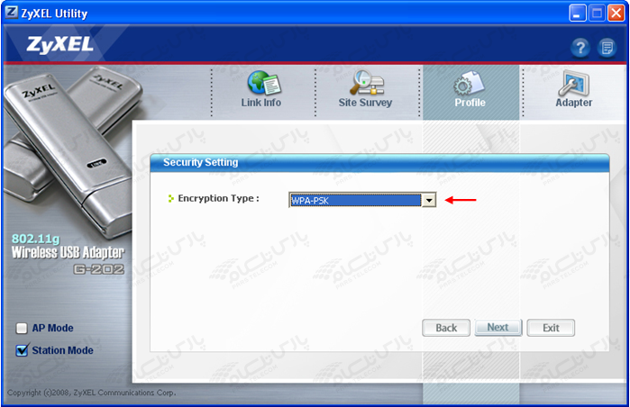 راهنمای تنظیمات ZyXEL G-202 WIRELESSADAPTER UTILITY
